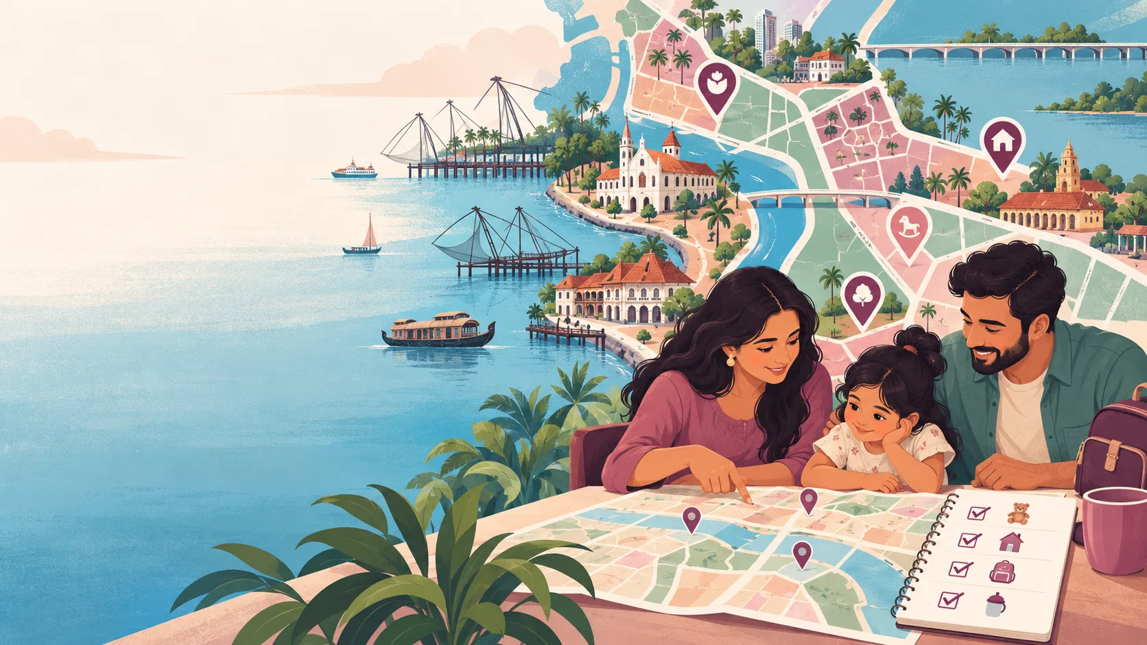 Illustration of planning questions before choosing child care